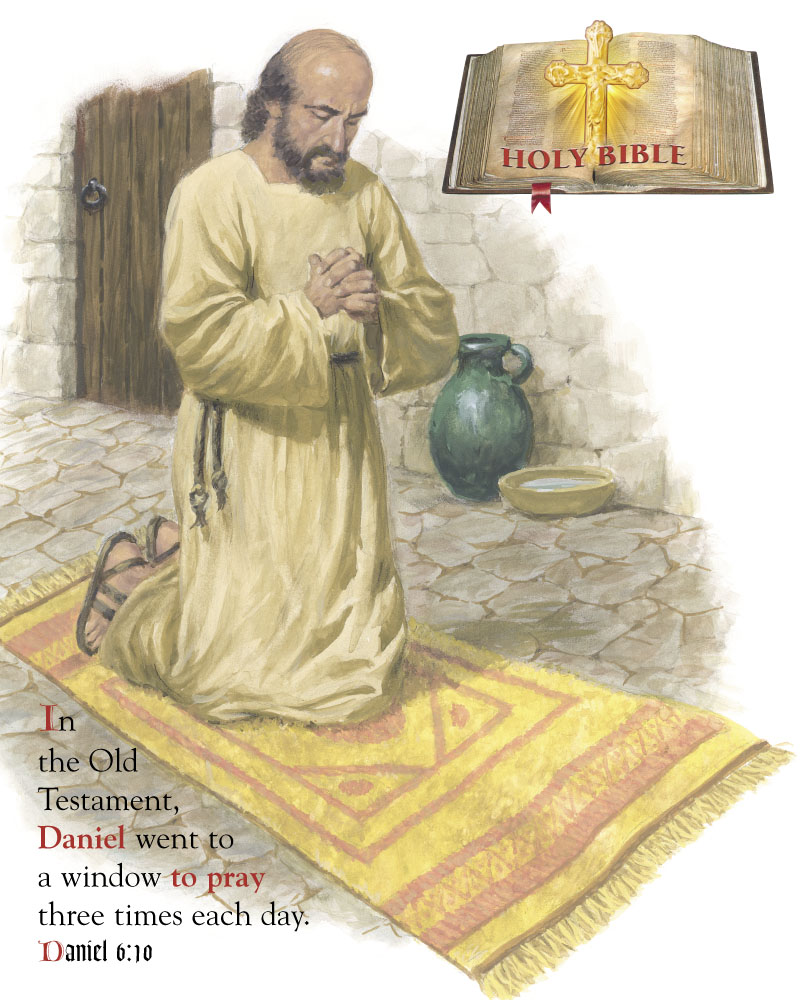 Daniel went to a window to pray three times each day. Daniel 6:10.